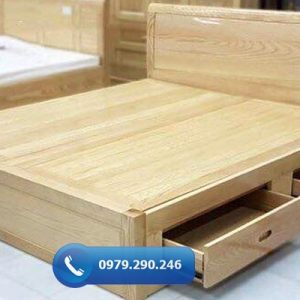 Giường ngủ 2 ngăn kéo gỗ sồi Nga GN02-org