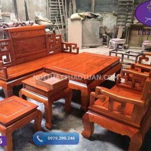 Bộ bàn ghế sơn thủy 6 món gỗ gõ đỏ GC16