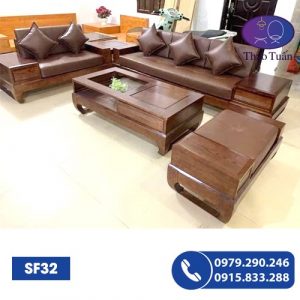 Bộ ghế sofa chân vòng choãi gỗ sồi Nga SF32-1